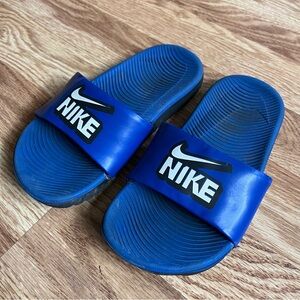 Nike Blue Sandals with Contoured Footbed and Textured Sole
